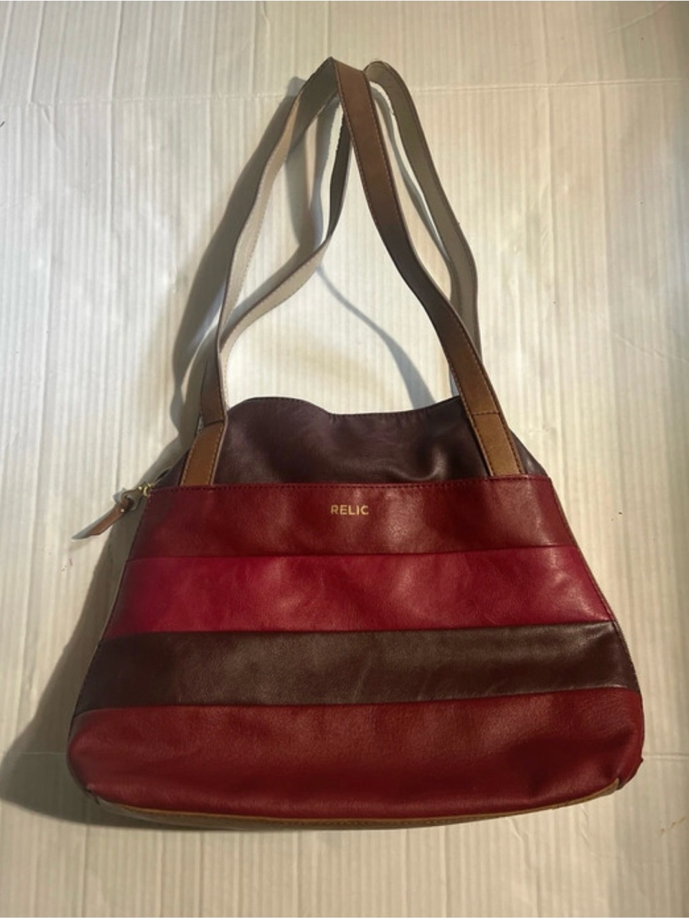 Relic Women's burgundy, brown  leather Shoulder Bag